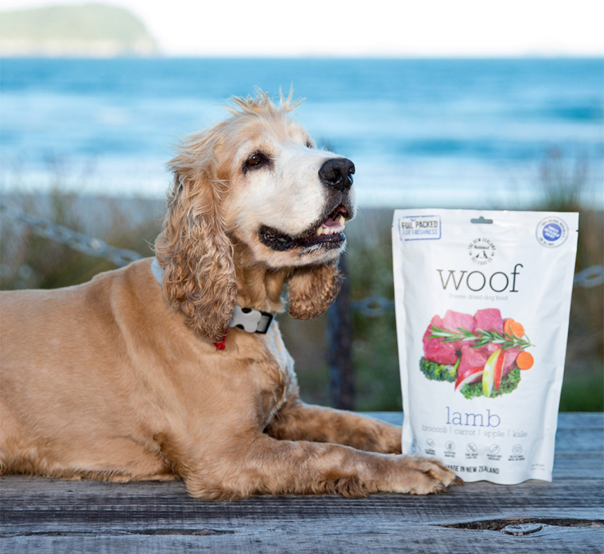 WOOF dog food and treats come in seven different protein varieties 