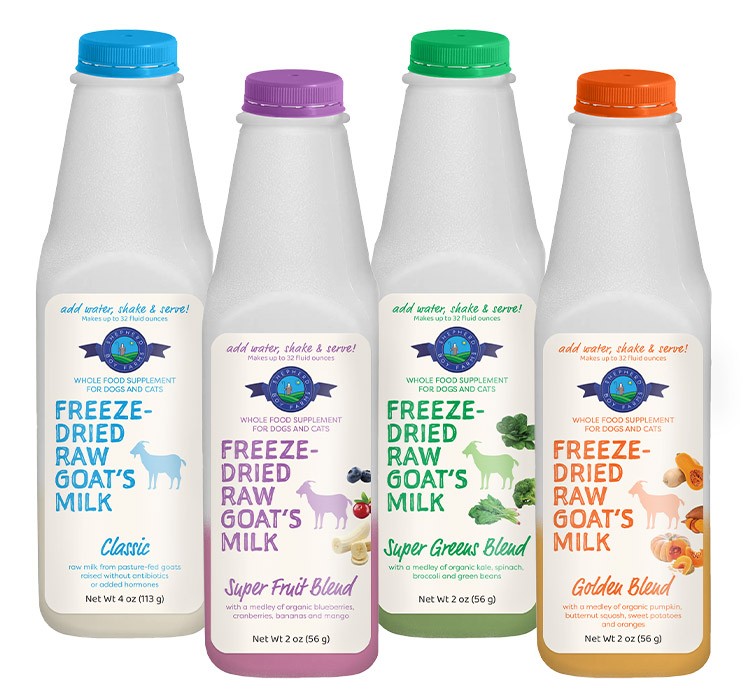 Shepherd Boy Farms' freeze-dried goat's milk supplements for pets