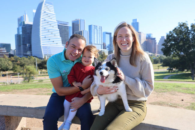 Ruth Stedman Marriott, co-founder and CEO of A Pup Above, with her family