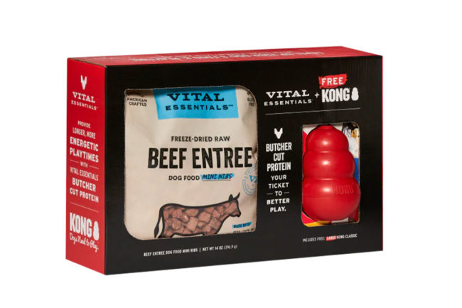Vital Essentials and KONG have combined their expertise in pet food and play