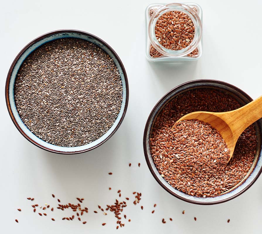 Chia and flax seeds are two key plant-based sources of Omega fatty acids