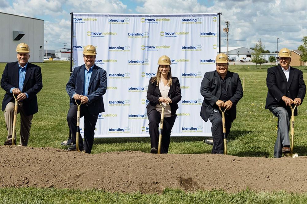 Trouw leaders break ground on pet food premix facility expansion in Highland, Ill.