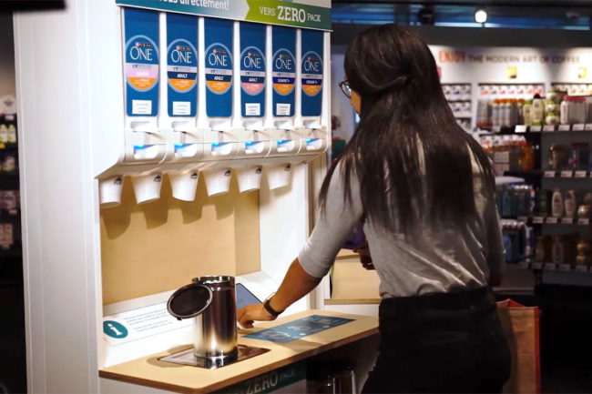 Purina pet foods offered in refillable, sustainable retail dispensers