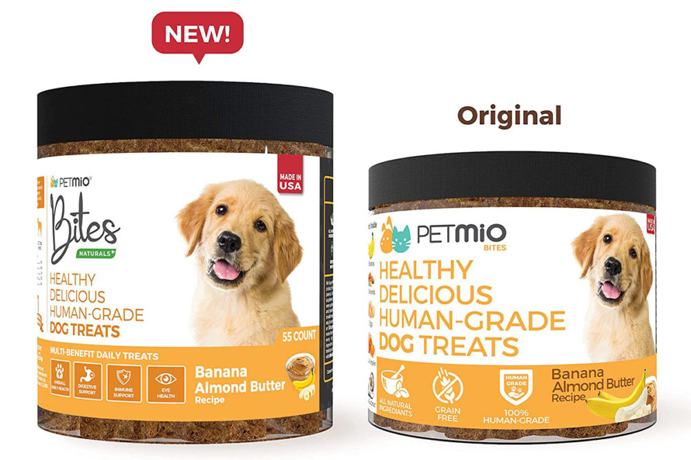 PetMio reformulates, repackages Banana Almond Butter dog treats