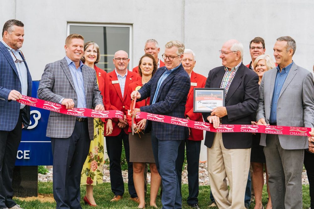 Simmons Pet Food's ribbon cutting ceremony in Dubuque, Iowa