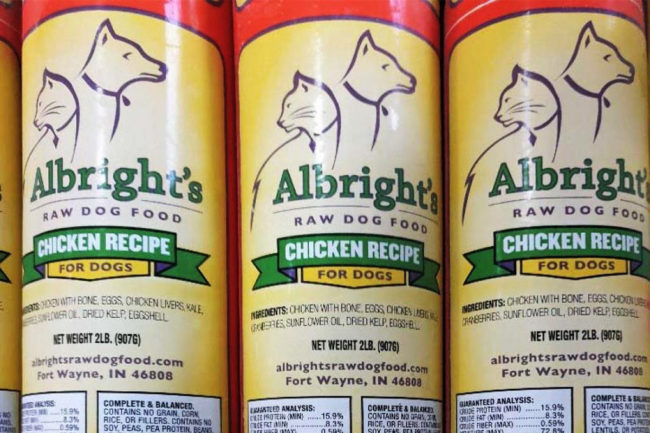 Albright's recalls raw dog food for possible Salmonella