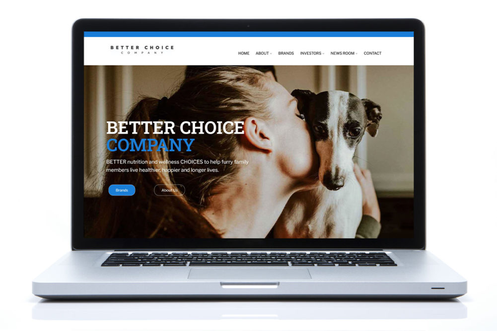 Better Choice updates website designs to support pet portfolio