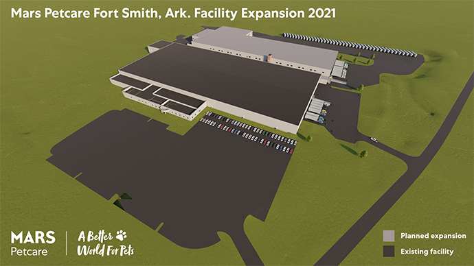 Rendering of Mars Petcare's Fort Smith facility expansion