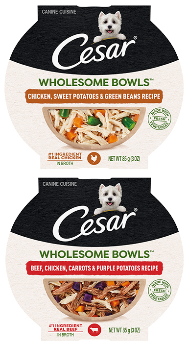 CESAR Wholesome Bowls wet dog food recipes