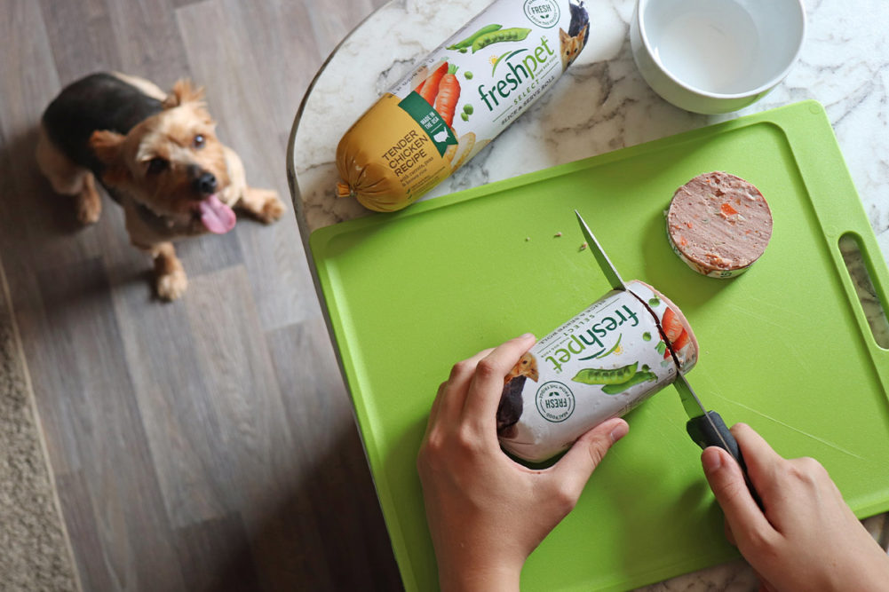 Freshpet's fresh, refrigerated dog diets in chub roll packaging