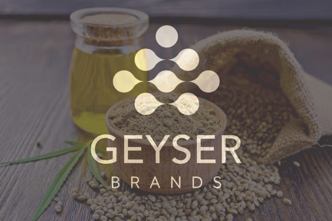 Geyser Brands logo, hemp background (©STOCKR - STOCK.ADOBE.COM)