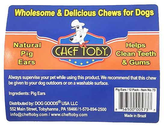 Chef Toby pig ear dog treats