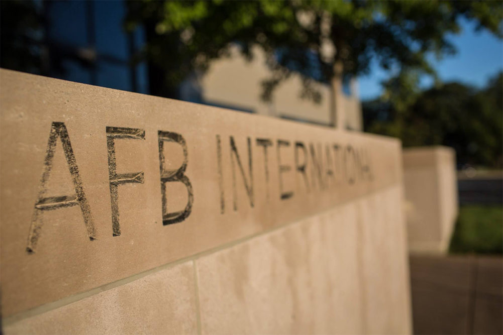 "AFB International" etched into concrete