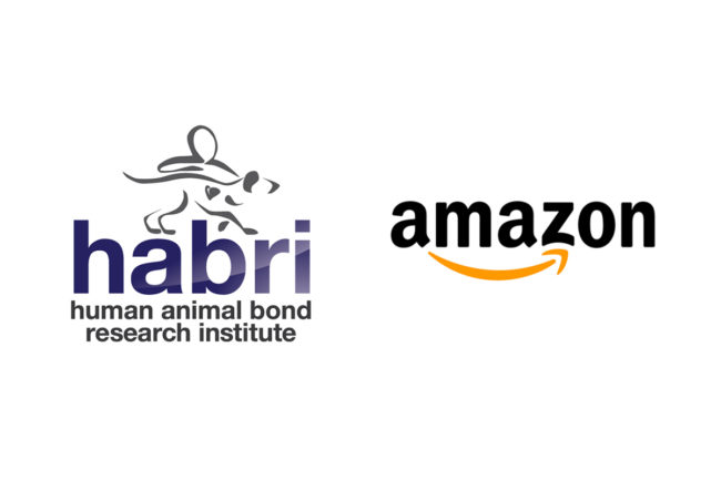 Human Animal Bond Research Institute (HABRI) logo and Amazon logo