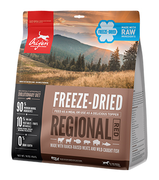 New ORIJEN freeze-dried dog food, Regional Red recipe