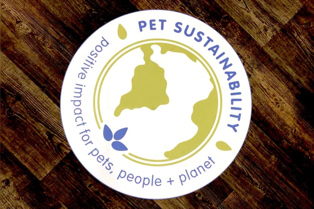 Pet Sustainability Coalition Positive Impact Program logo on the show floor of Global Pet Expo 2019