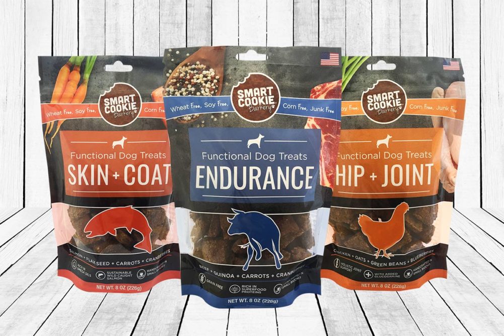 New package designs for Smart Cookie Barkery's Functional Dog Treats line