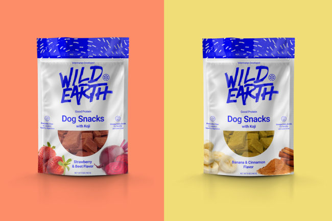 New flavors of Wild Earth cultured koji dog treats: Strawberry-beet and Banana-cinnamon
