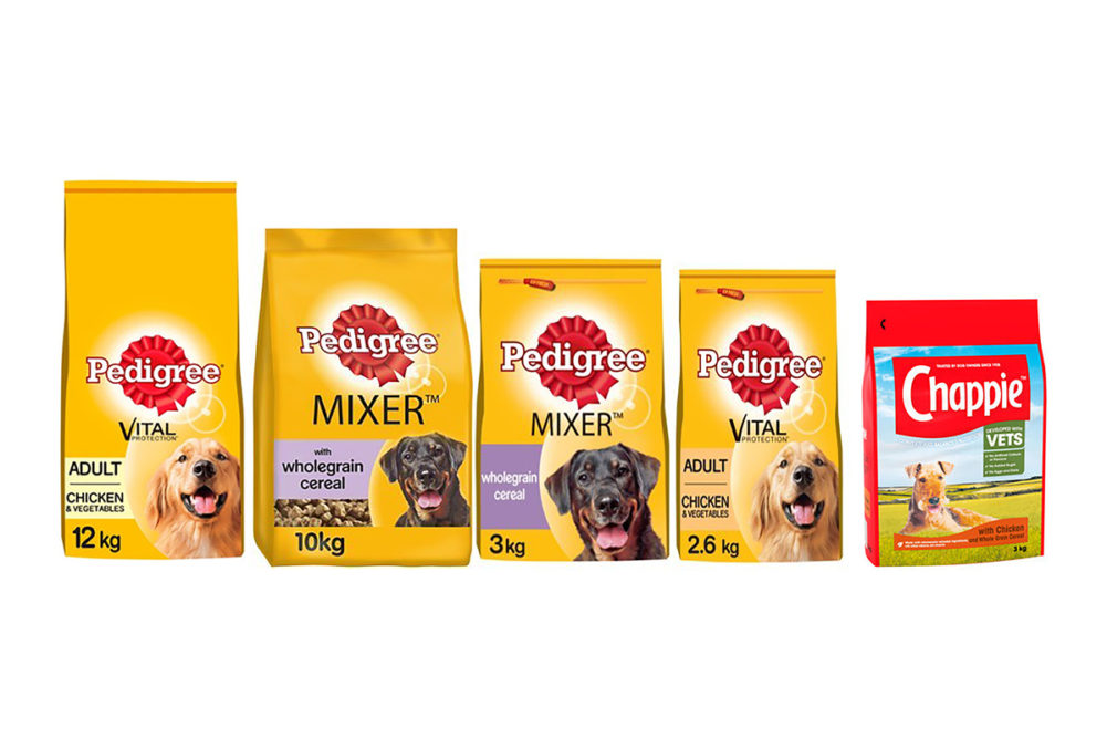 Pedigree and Chappie UK pet food package images